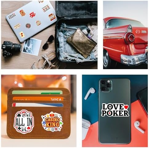 Vue 3 de Sticker Casino Esthetique Poker