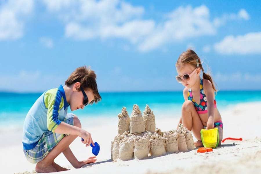 sandcastle holiday activity for kids