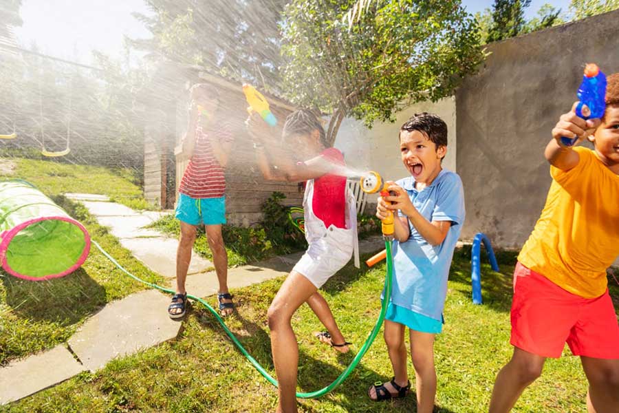 water gun fight