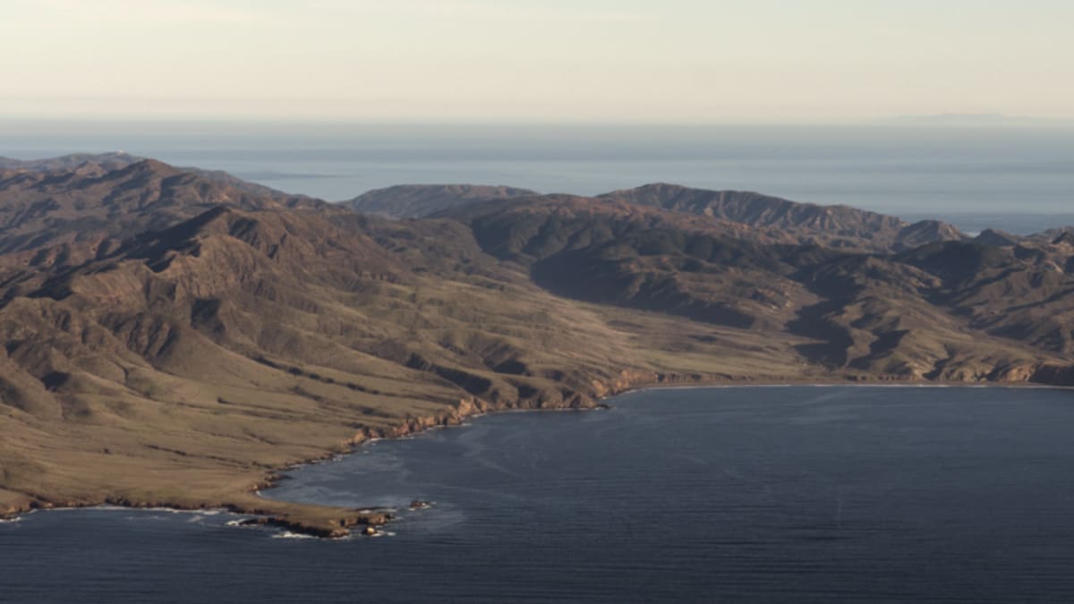The rugged coast of Santa Cruz Island in the Santa Barbara Channel, Channel Islands National Park, California