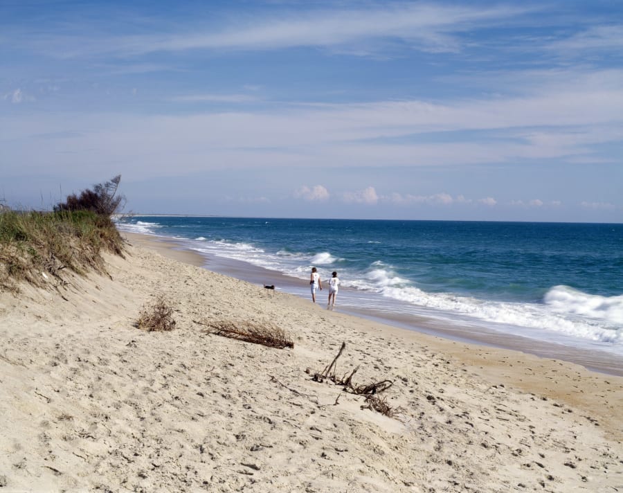 A wide sandy beach on the Outer Banks of North Carolina