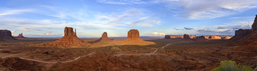 The sandstone buttes of Monument Valley in Arizona