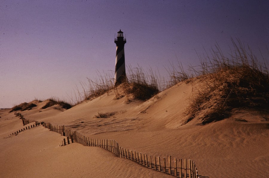 The lighthouse at Cape Hatteras National Seashore in North Carolina