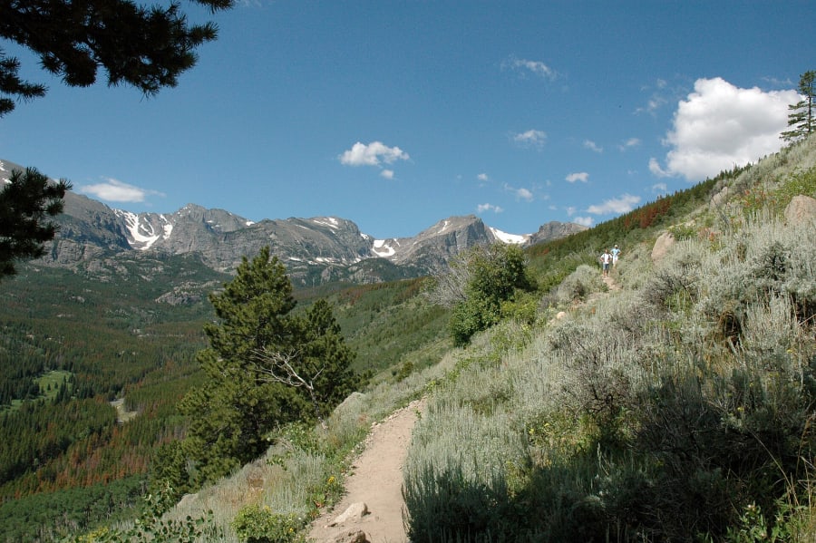 A trail beside Bierstadt Lake in Rocky Mountain National Park, Colorado