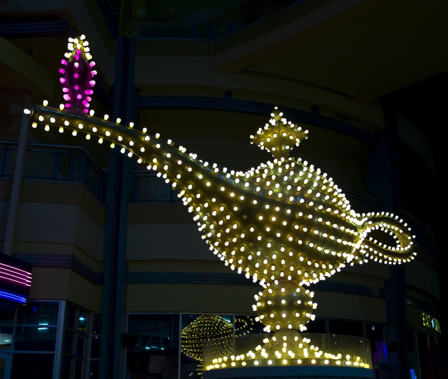 Restored vintage neon motel signs in Las Vegas, Nevada