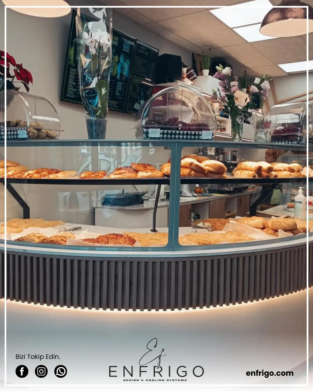 Börek, poğaça ve simitlerinizi uzun süre sıcak tutan profesyonel teşhir tezgahı.