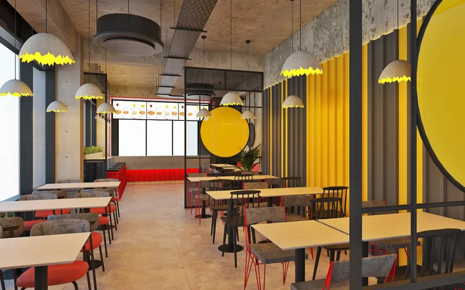 Fast Food Hamburger Salonu Tasarımı
