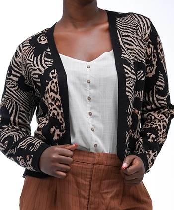 Leopard design cardigan