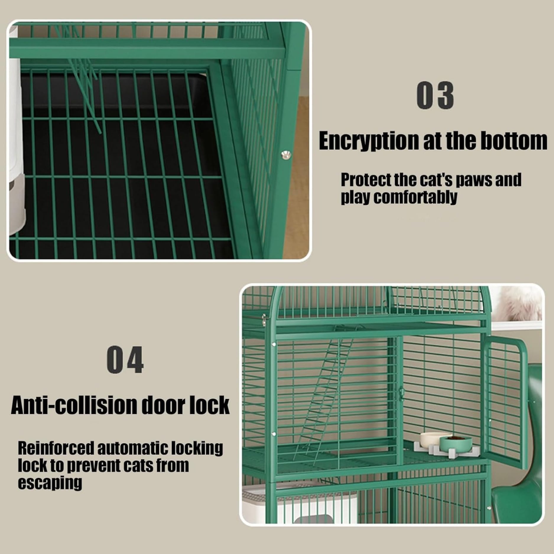 Lồng mèo nan ống 3 tầng