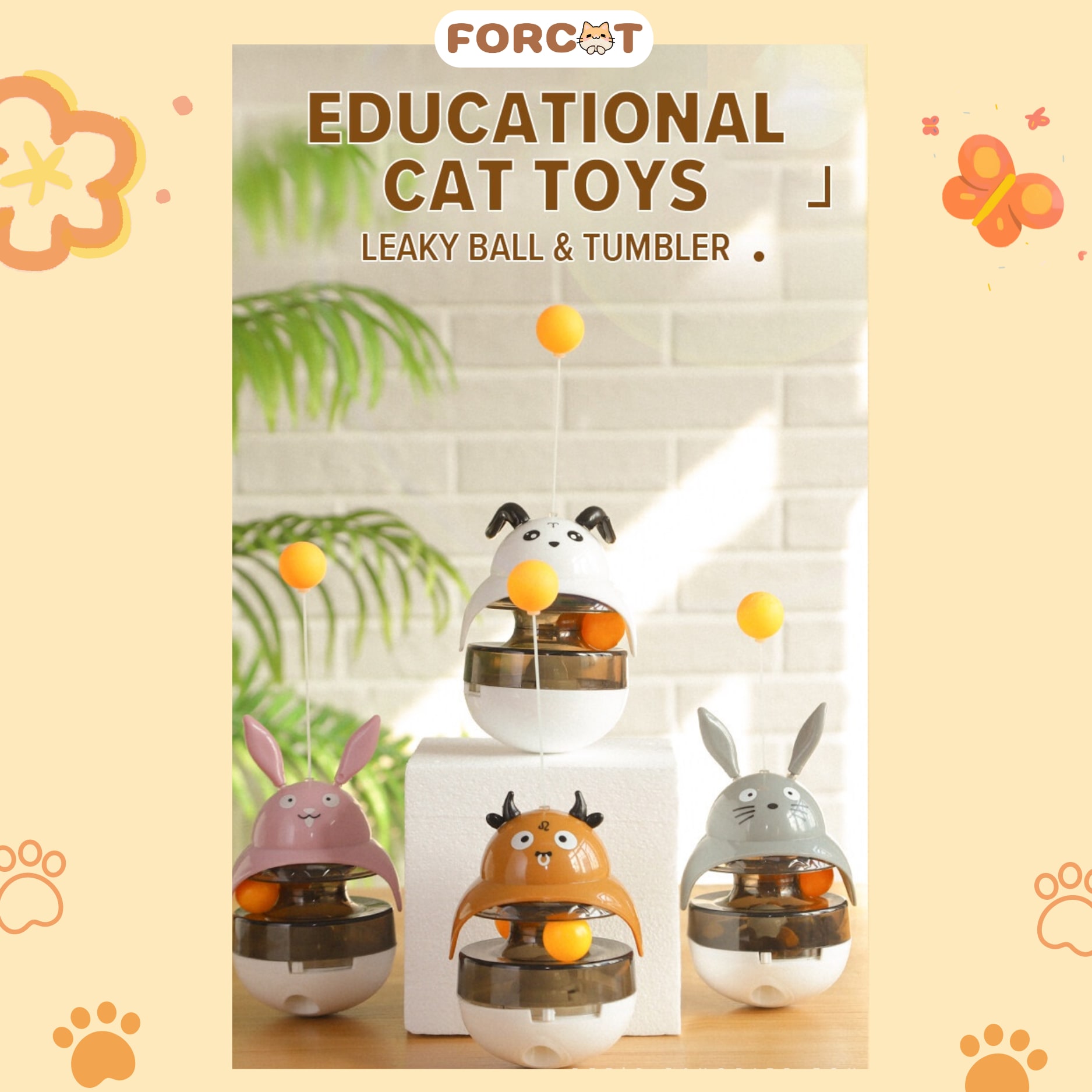 Đồ chơi lật đật ăn hạt tự động cho mèo DORRIKEY