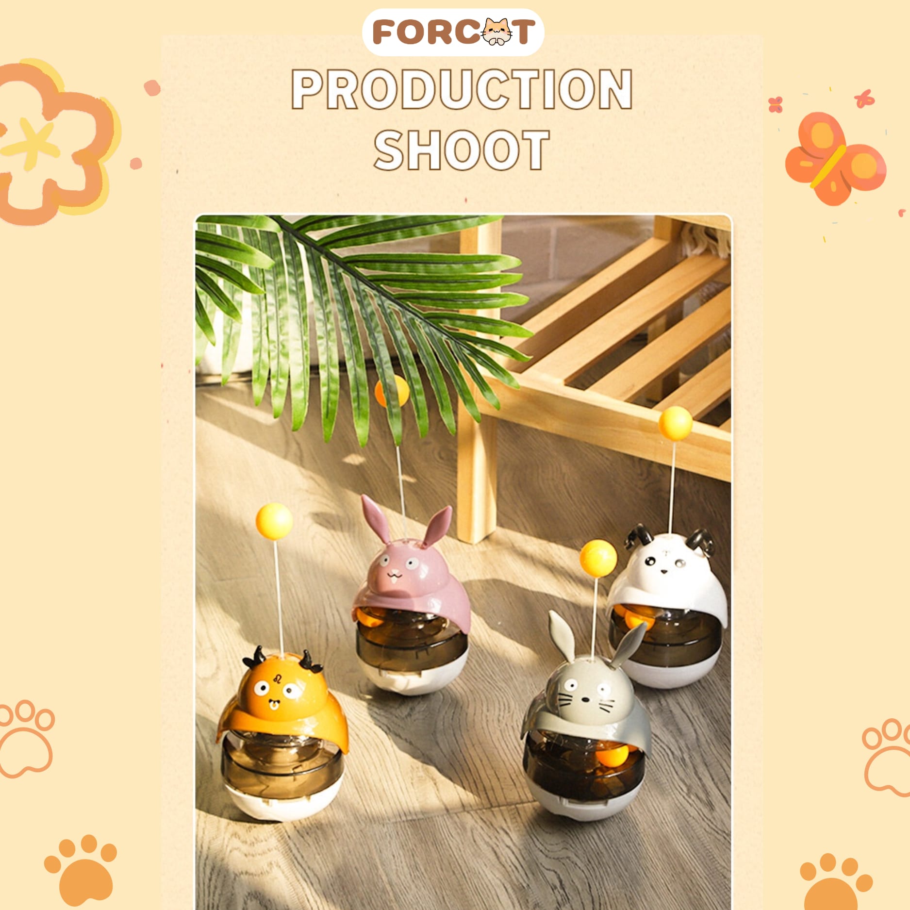 Đồ chơi lật đật ăn hạt tự động cho mèo DORRIKEY