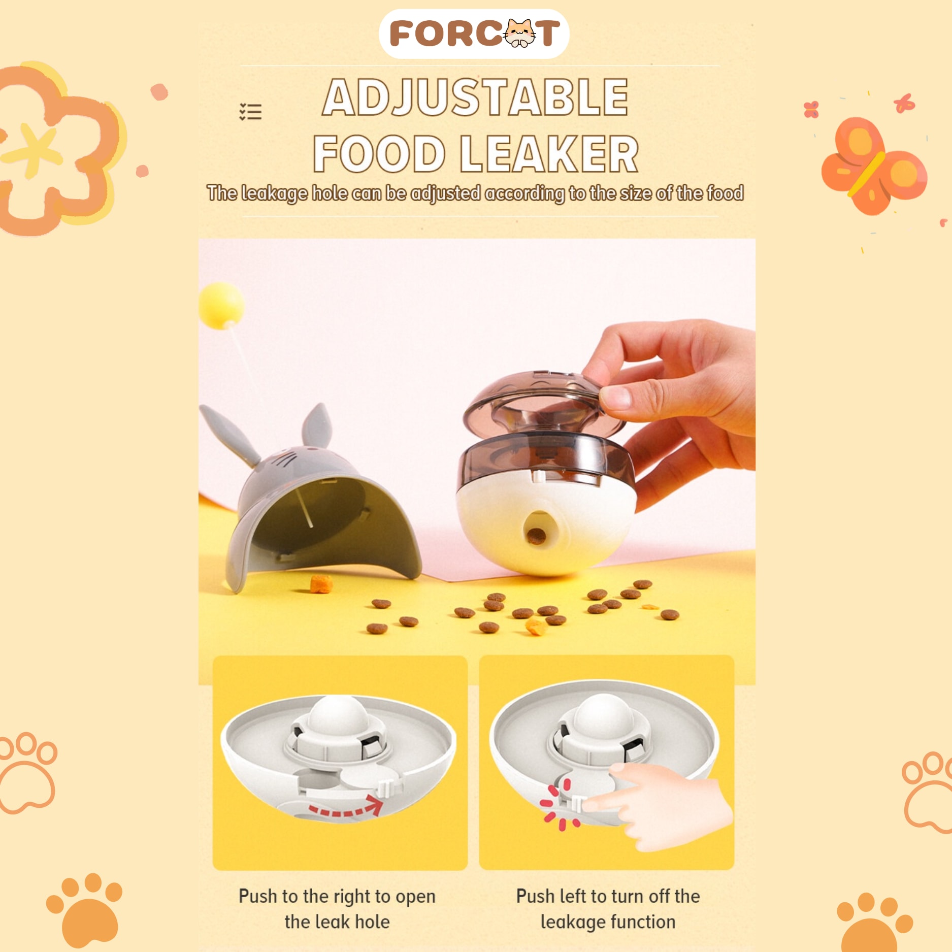 Đồ chơi lật đật ăn hạt tự động cho mèo DORRIKEY