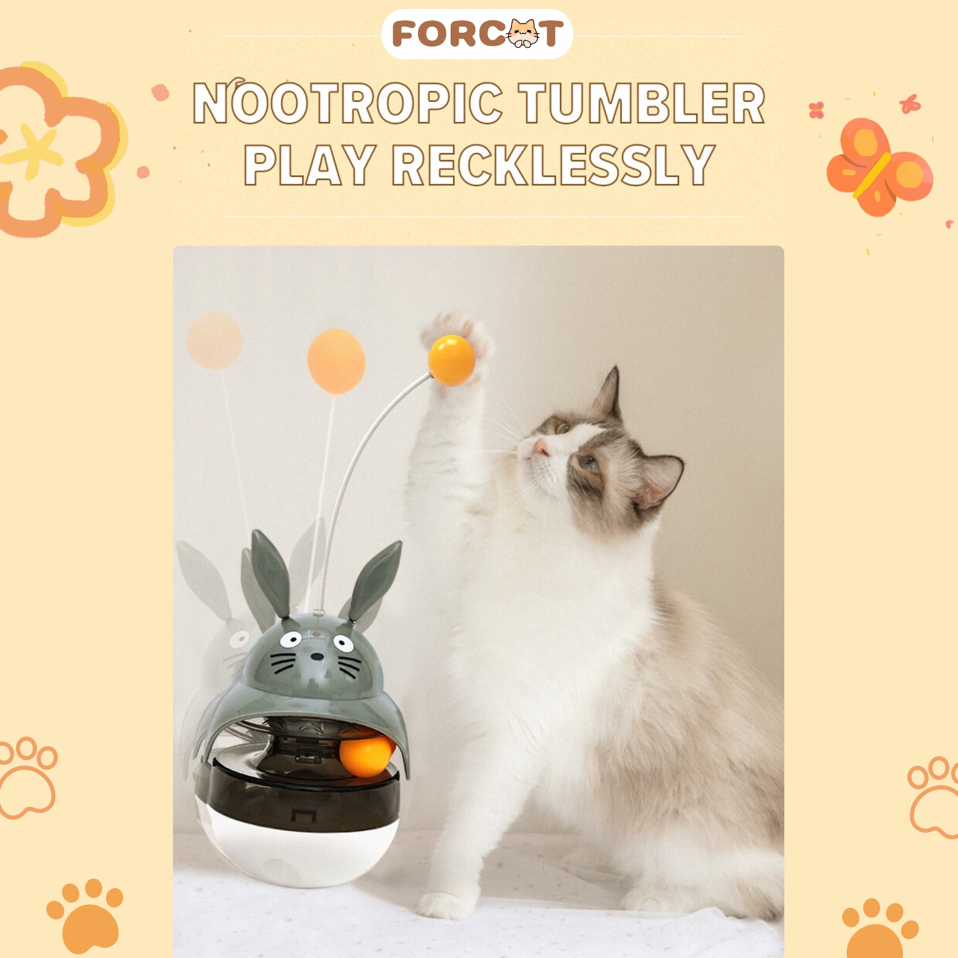 Đồ chơi lật đật ăn hạt tự động cho mèo DORRIKEY