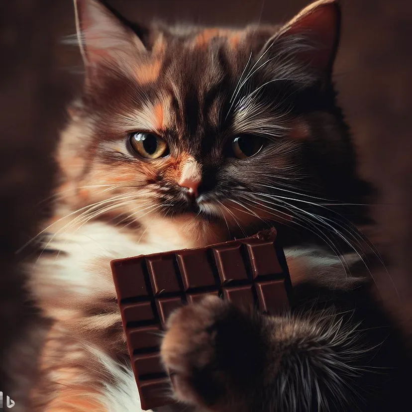 Mèo ăn chocolate