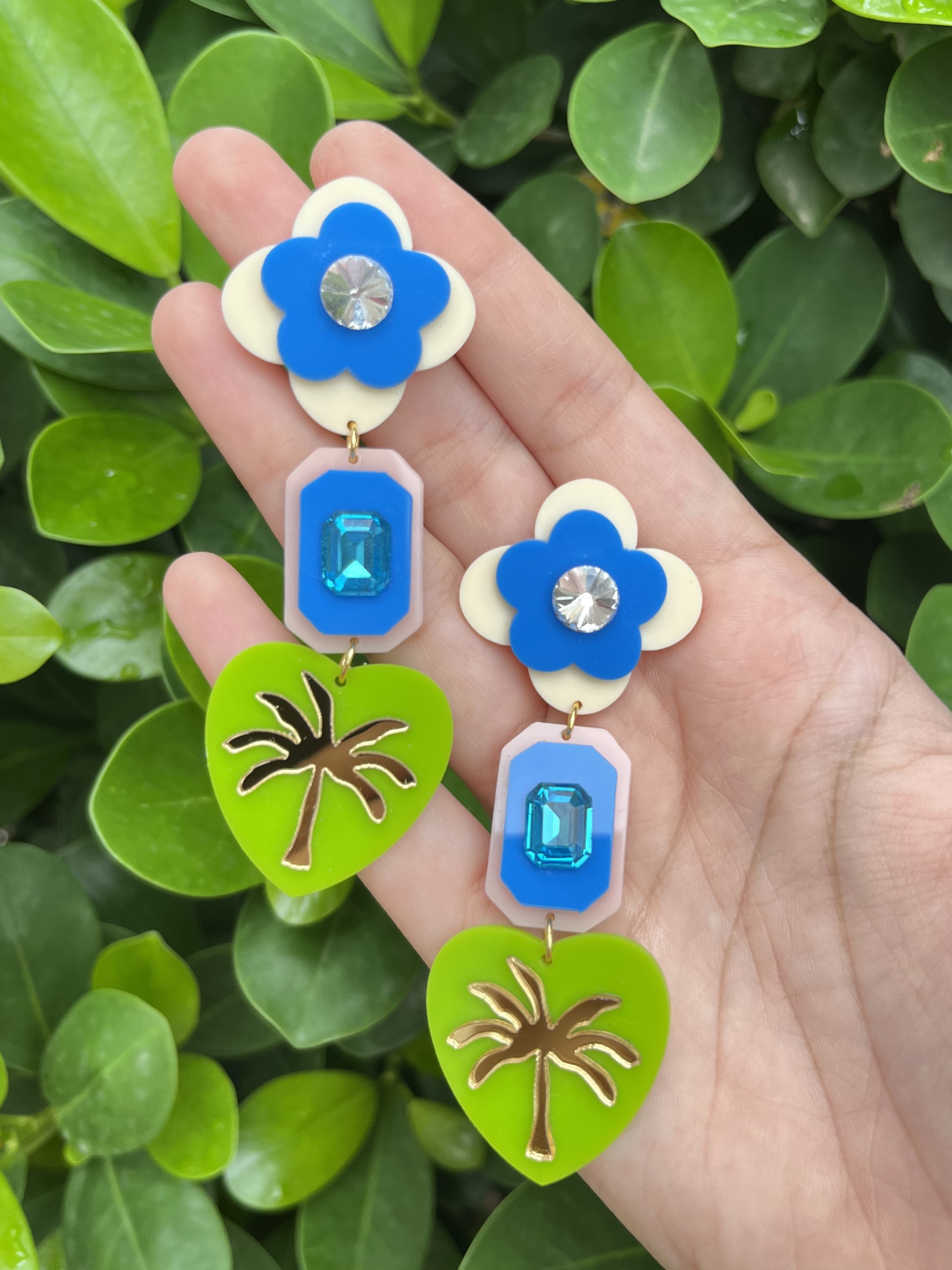 TROPICAL PALM PARADISE EARRINGS
