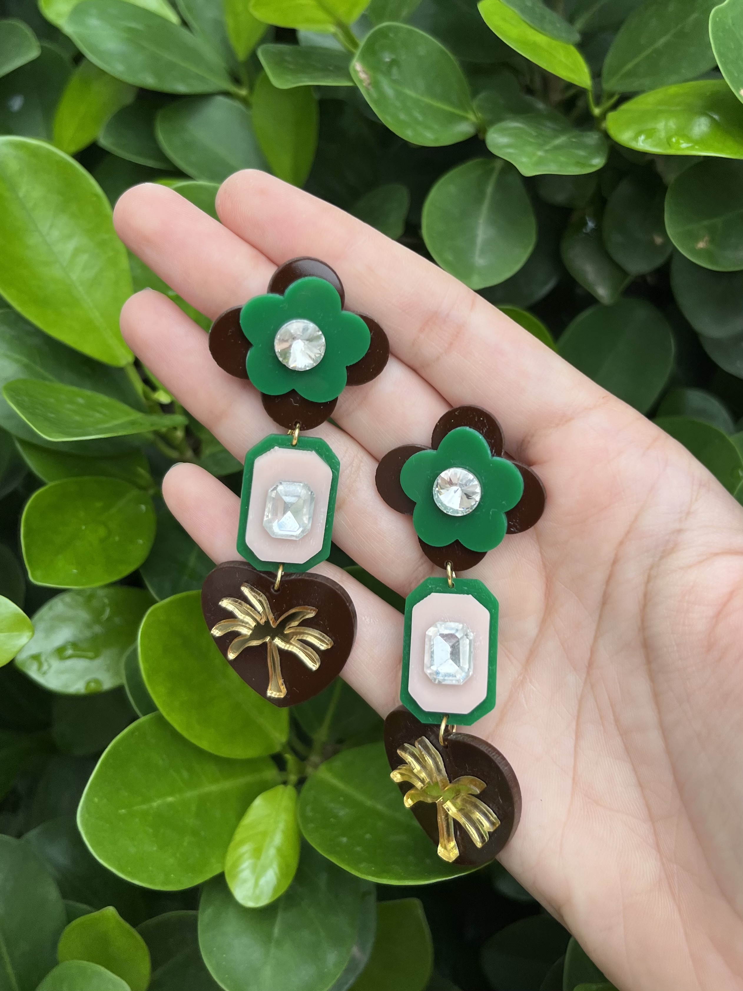 TROPICAL PALM PARADISE EARRINGS