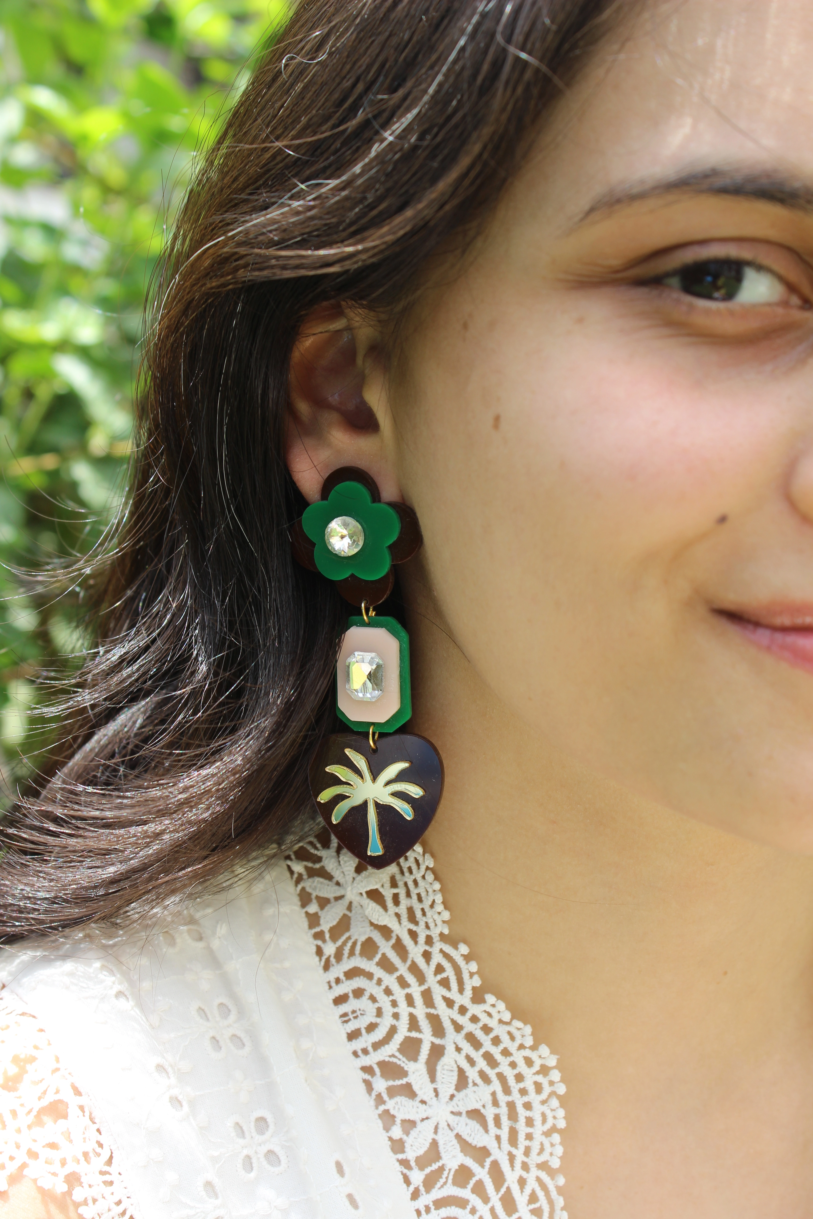 TROPICAL PALM PARADISE EARRINGS