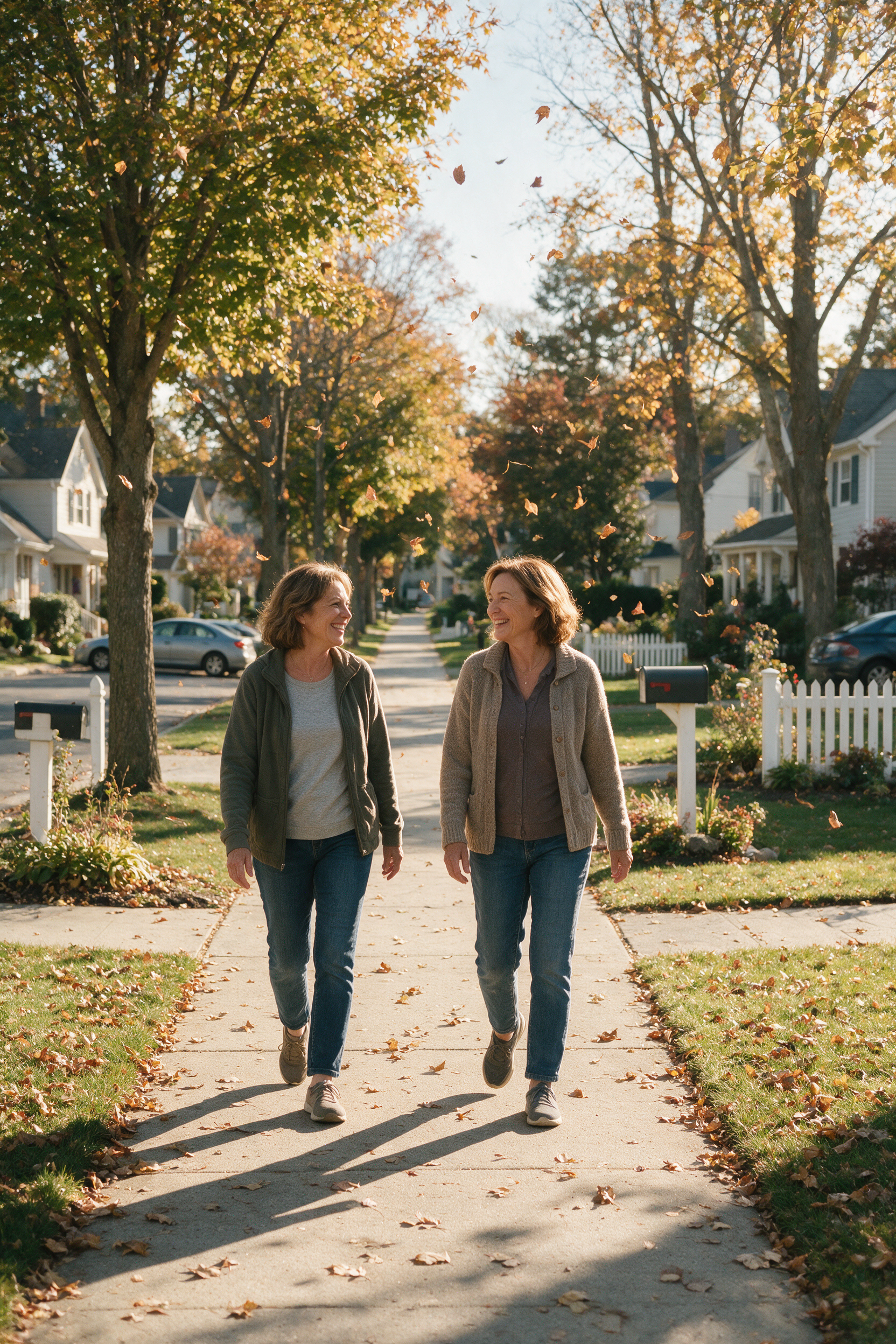 Woman walking with friend