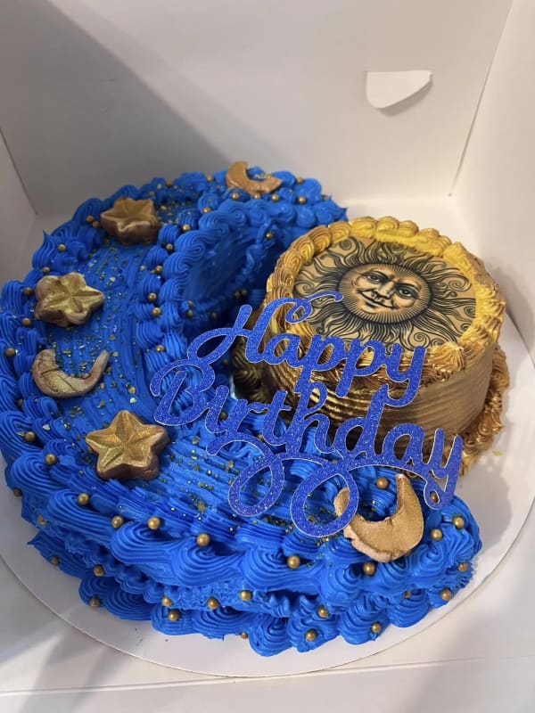 Delicious Sun and Moon Cake by Christy's Cakes
