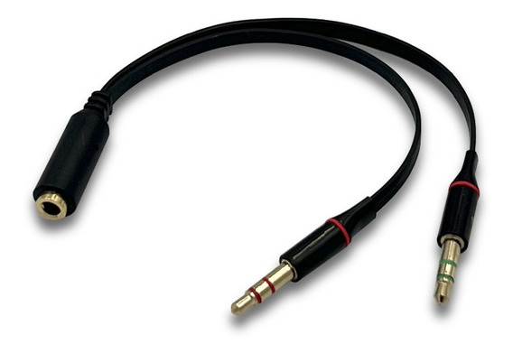 Adaptador Áudio 2 Saídas P2 – 10cm Preto