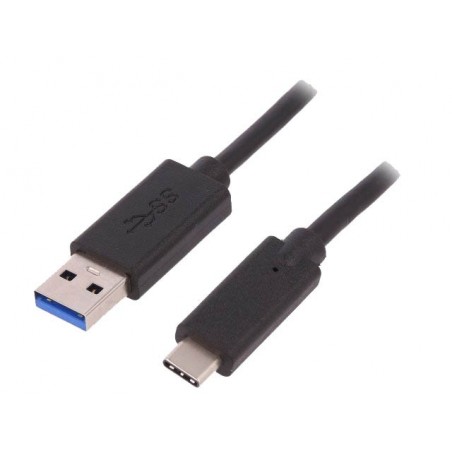 Cabo USB-A 3.0 para USB-C 1M Alpha Preto