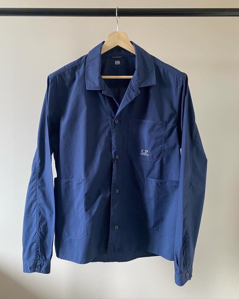 C.P. COMPANY Popeline Chore Overshirt — Total Eclipse · XL