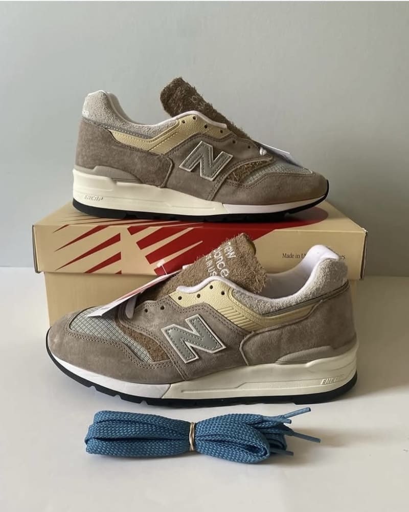 NEW BALANCE Made in USA 997 “Light Mushroom” — Light Mushroom / Grey · UK 9–10