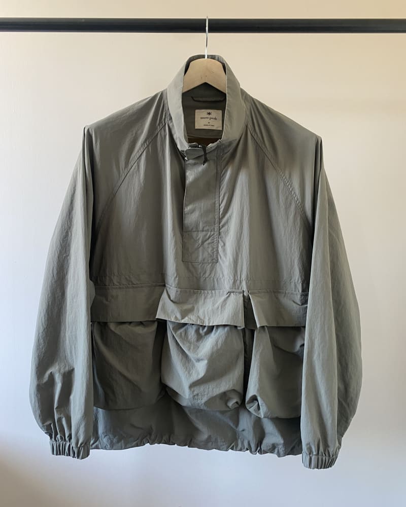 SNOW PEAK Nylon Tussah Anorak — Light Olive · M
