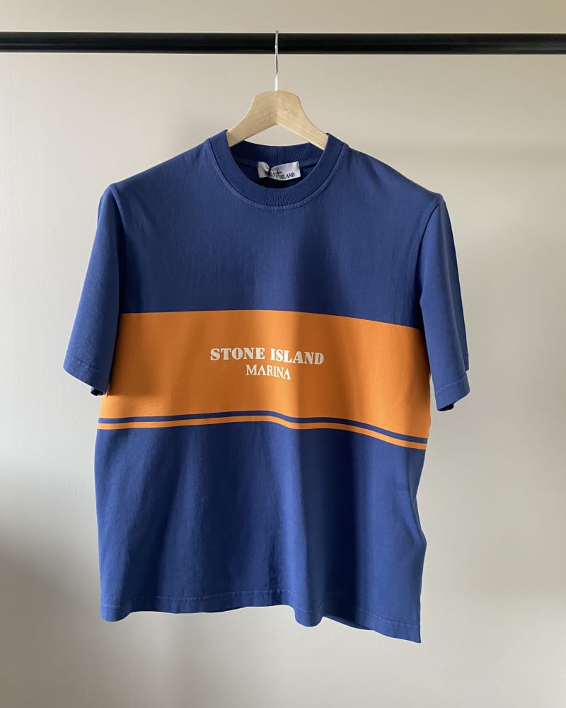 STONE ISLAND · Marina Marina T-Shirt — Royal / Orange · L
