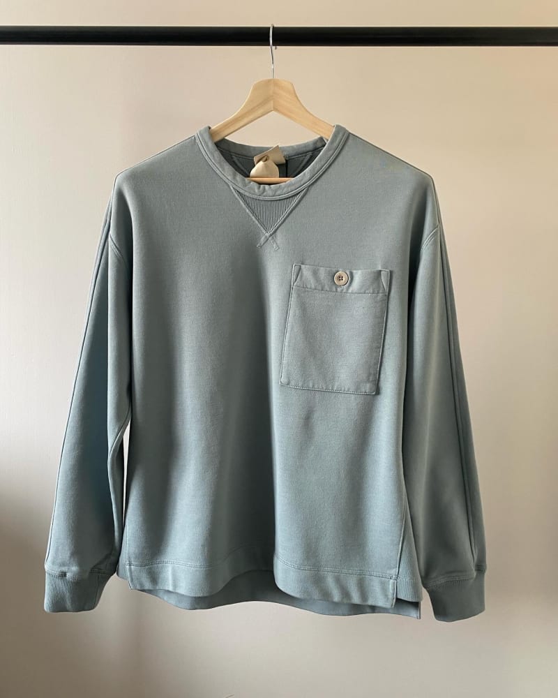 TEN C Patch-Pocket Sweatshirt — Titanium Grey · M