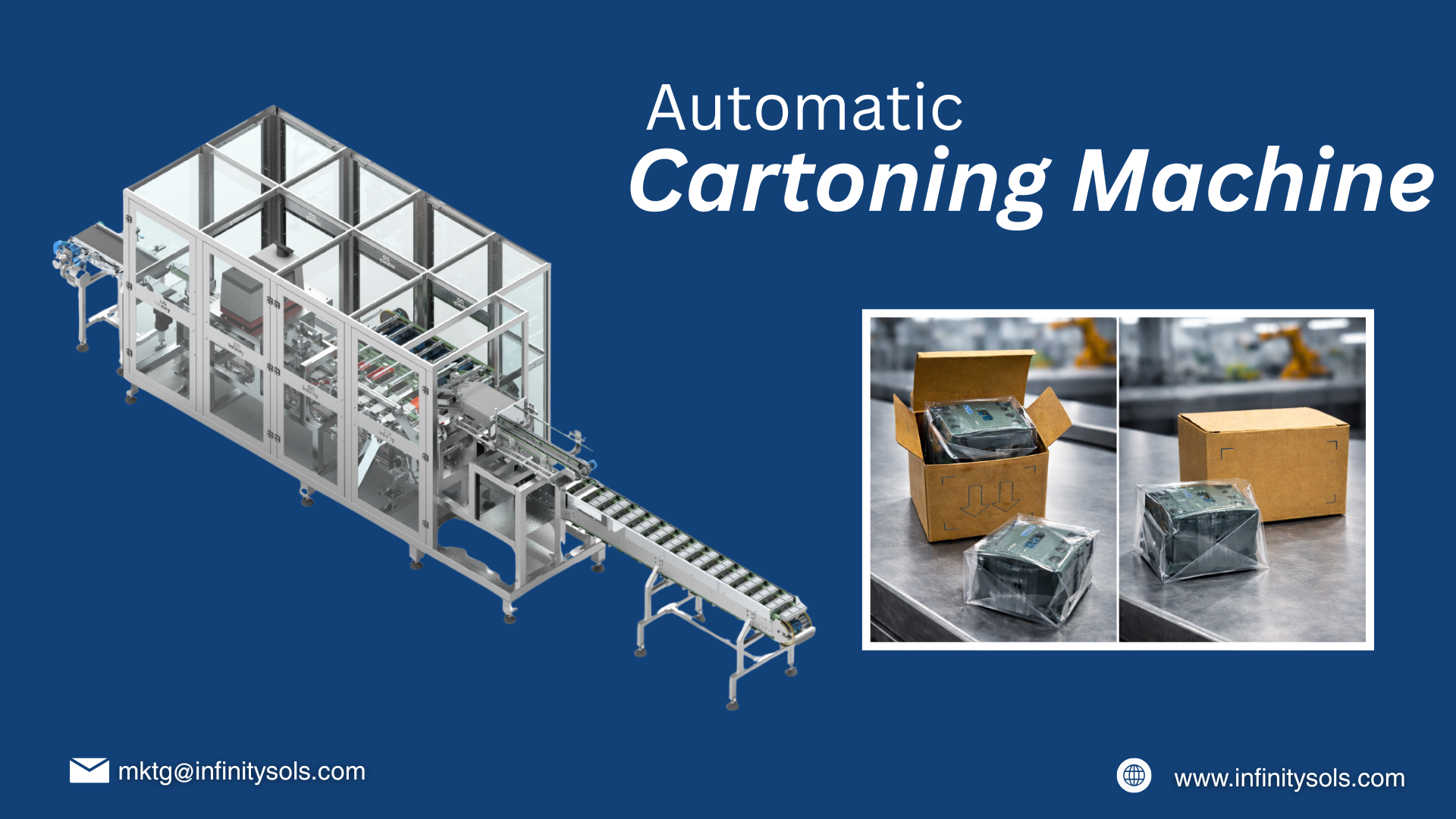 Auto cartoning machine for Blister, Bottles, Tubes, Pouches