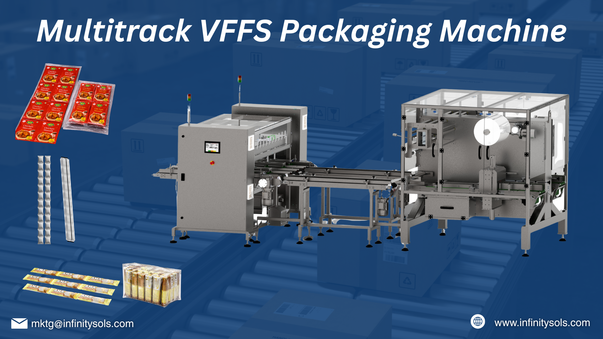 Multitrack Sachet Machine Multitrack VFFS Packaging : High-Speed Sachet Production