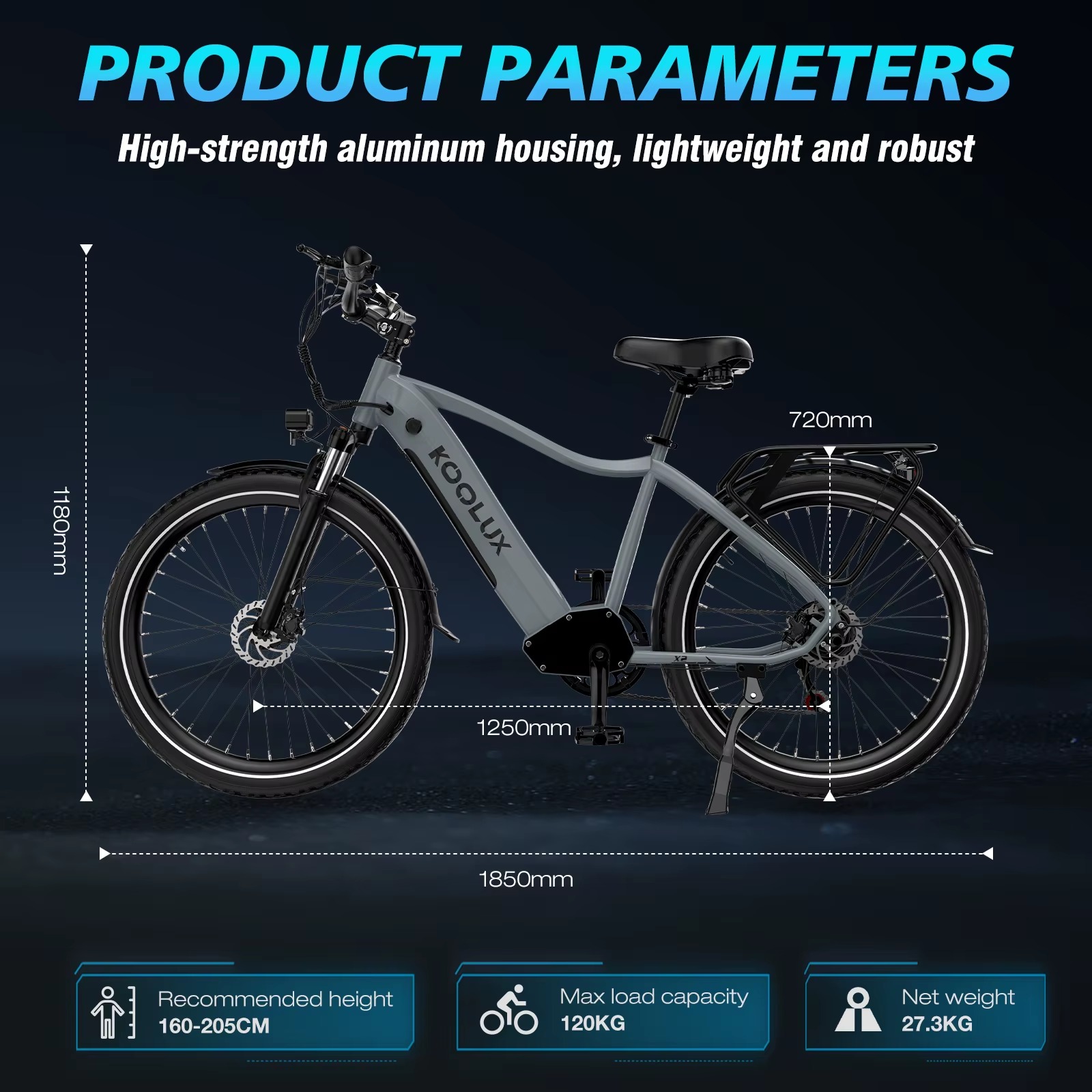 KOOLUX X3 Commuter Electric Bike product parameters