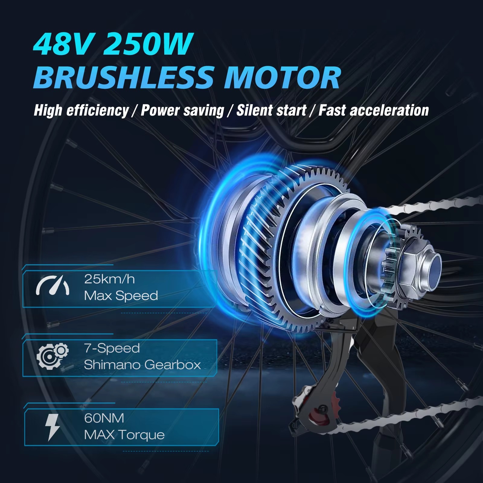 KOOLUX X3 Commuter Electric Bike motor