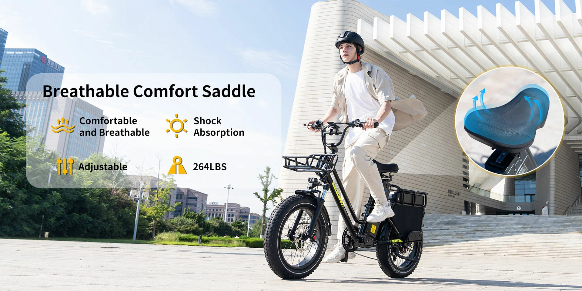 KOOLUX X8 (EU) Electric Bike comfort saddle