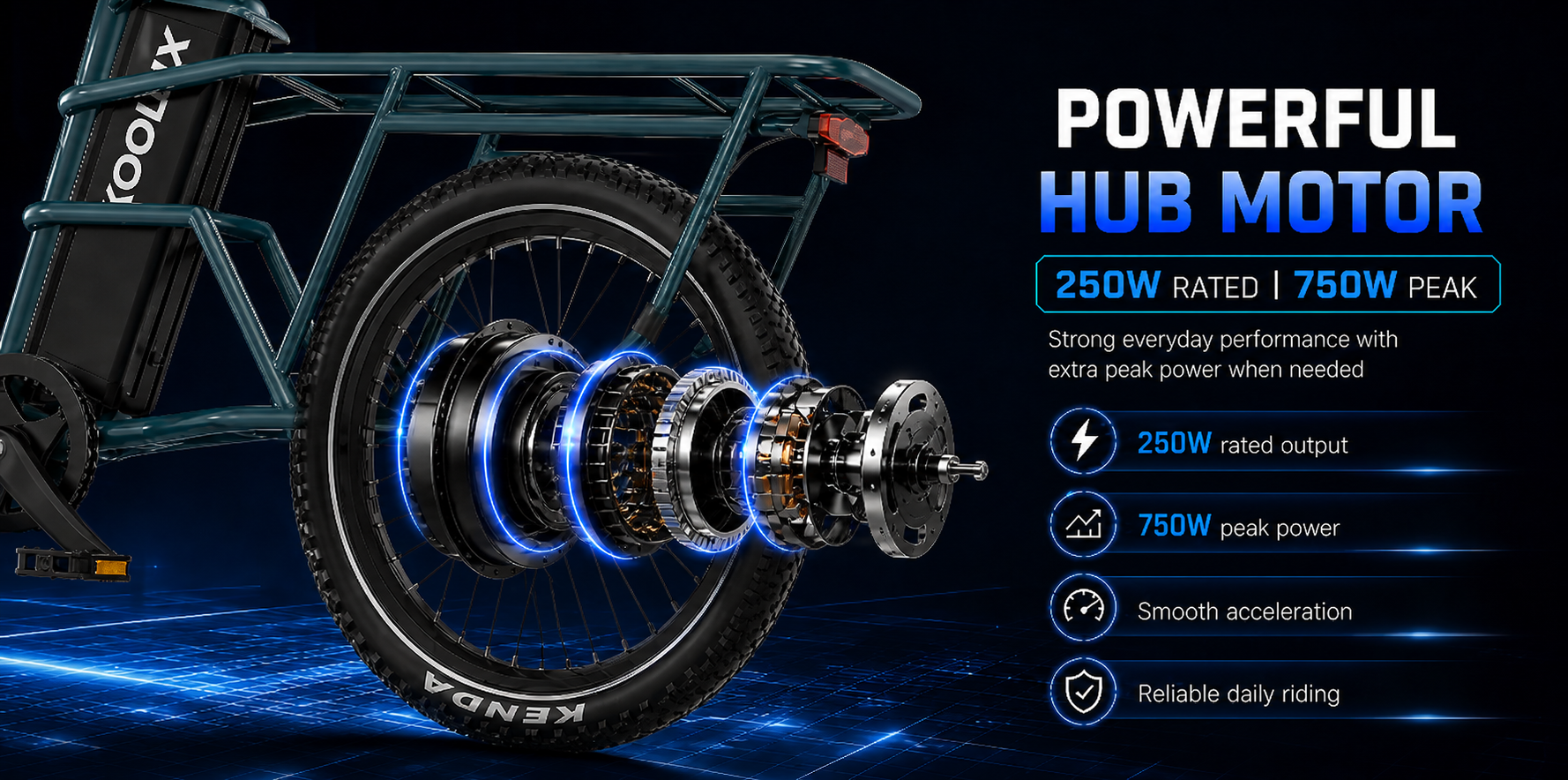 KOOLUX X7 PRO 48V 25AH With NFC | 250W | 48V 25Ah | 80-120KM main bike view