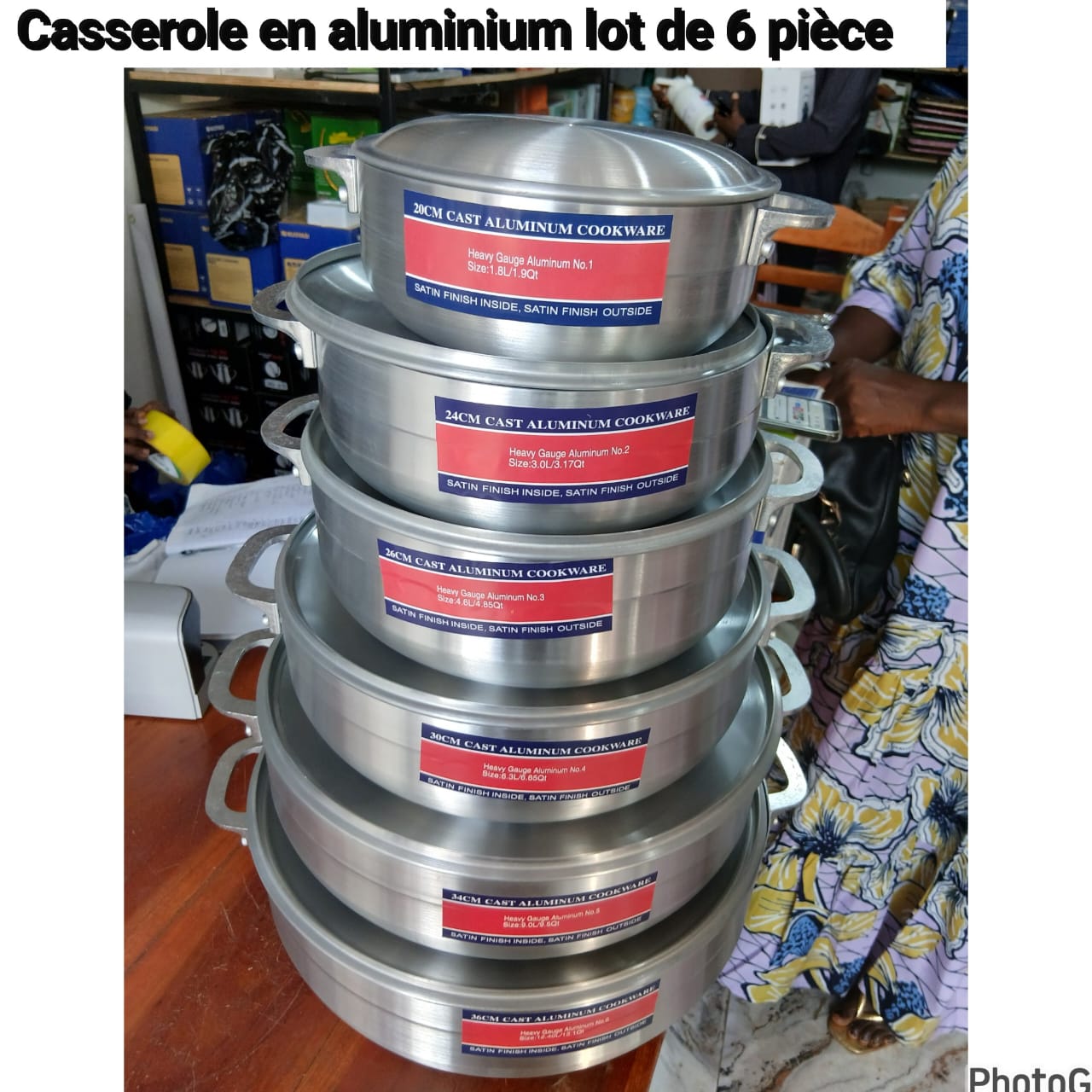Casserole en aluminium bien lourde series de 5