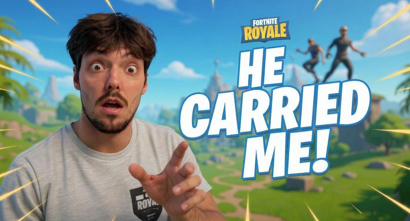 Fortnite style YouTube thumbnail example 2 Fortnite style thumbnail example 2 - Viral YouTube thumbnail design