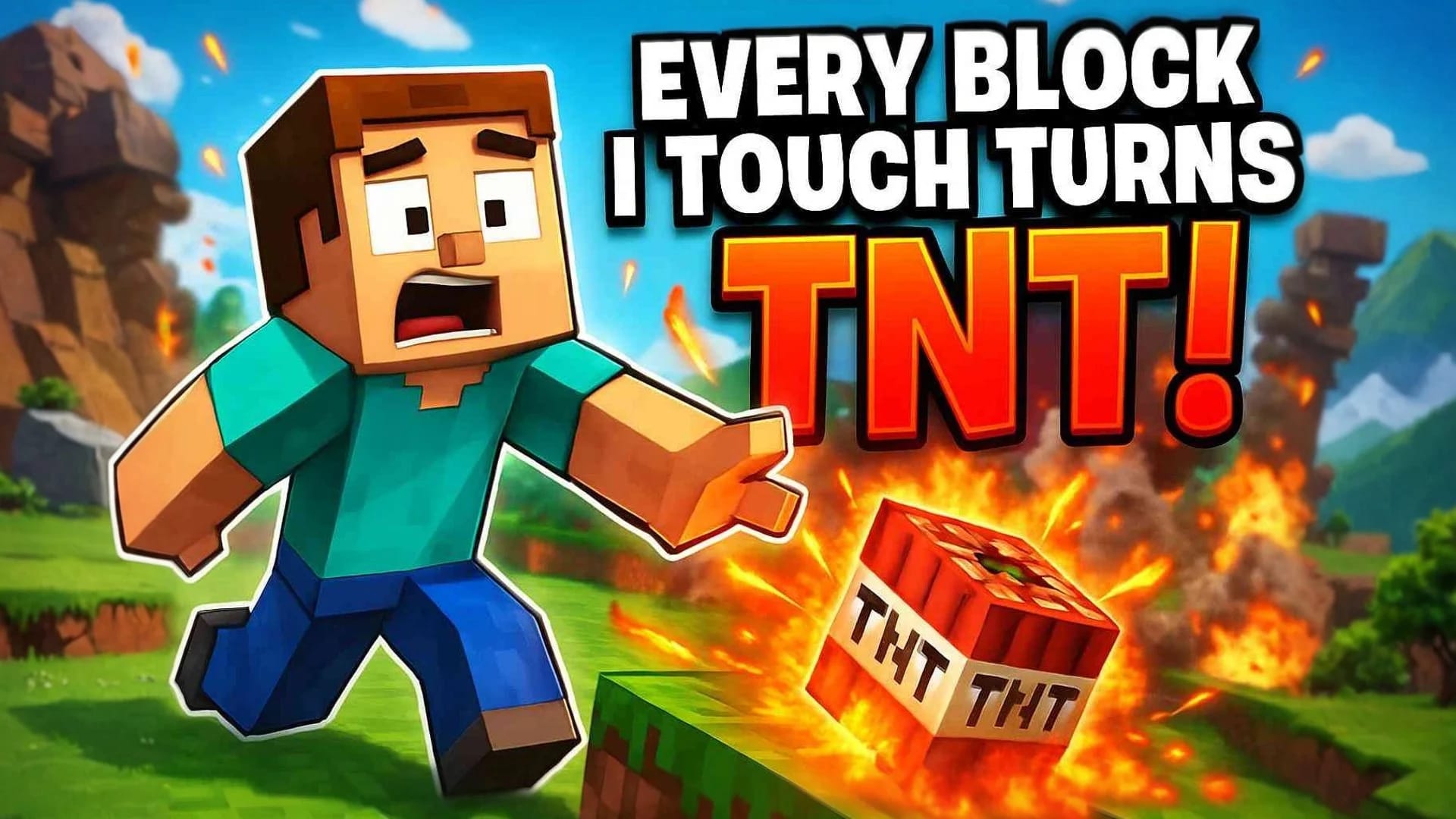 Minecraft style YouTube thumbnail example 2 Minecraft style thumbnail example 2 - High-impact YouTube thumbnail design