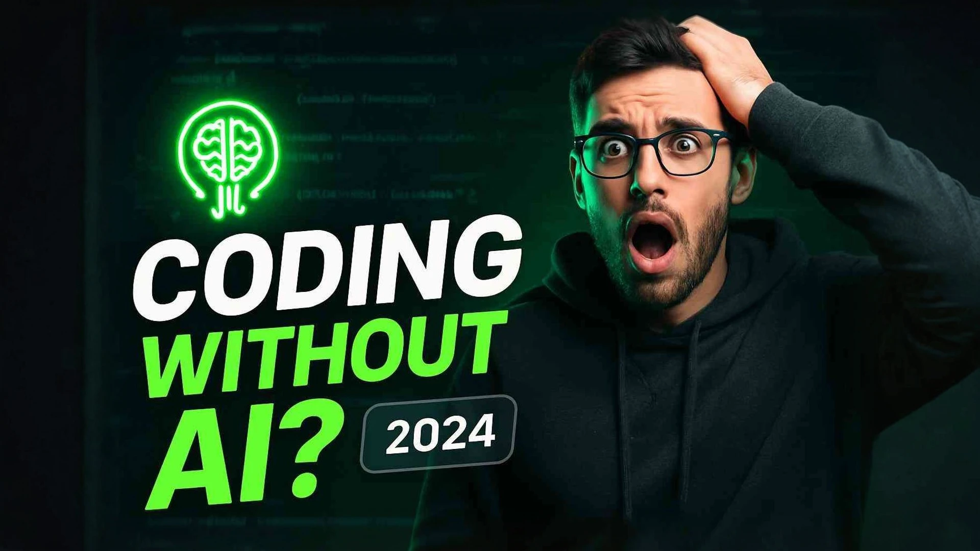 AI generated thumbnail for "We Tried Coding Without AI in 2024… It Didn't Go Well"