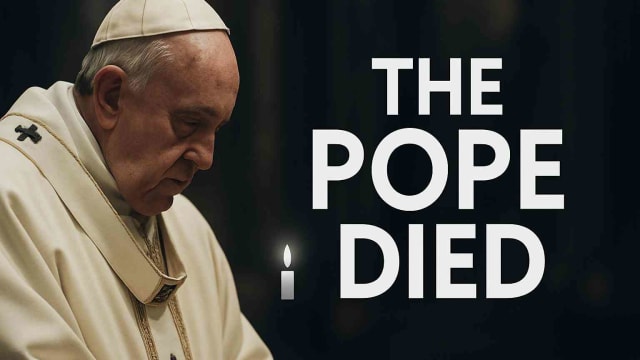 The Pope Died - Emotional hook YouTube thumbnail with strong visual impact The Pope Died - Emotional hook YouTube thumbnail with strong visual impact