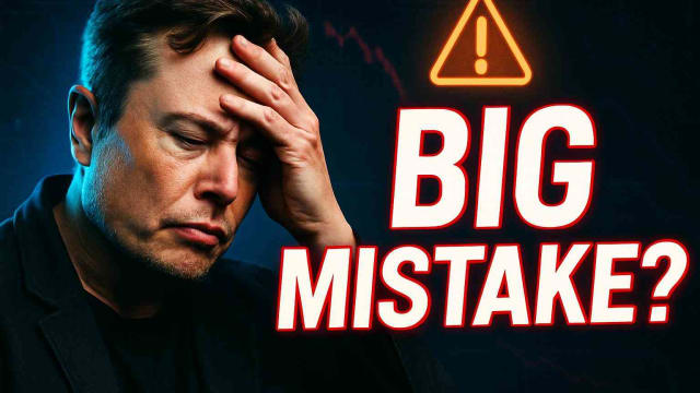 Elon Musk Big Mistake - Celebrity face with red warning YouTube thumbnail Elon Musk Big Mistake - Celebrity face with red warning YouTube thumbnail