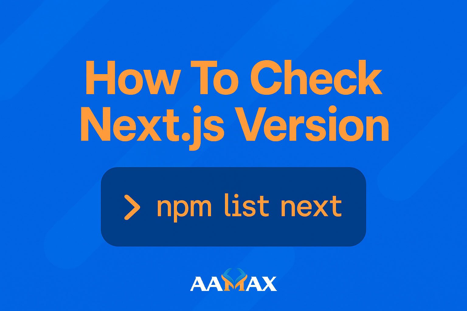 How To Check next.js Version