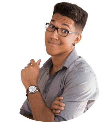 a man with a flattop haircut and a collared shirt smiling