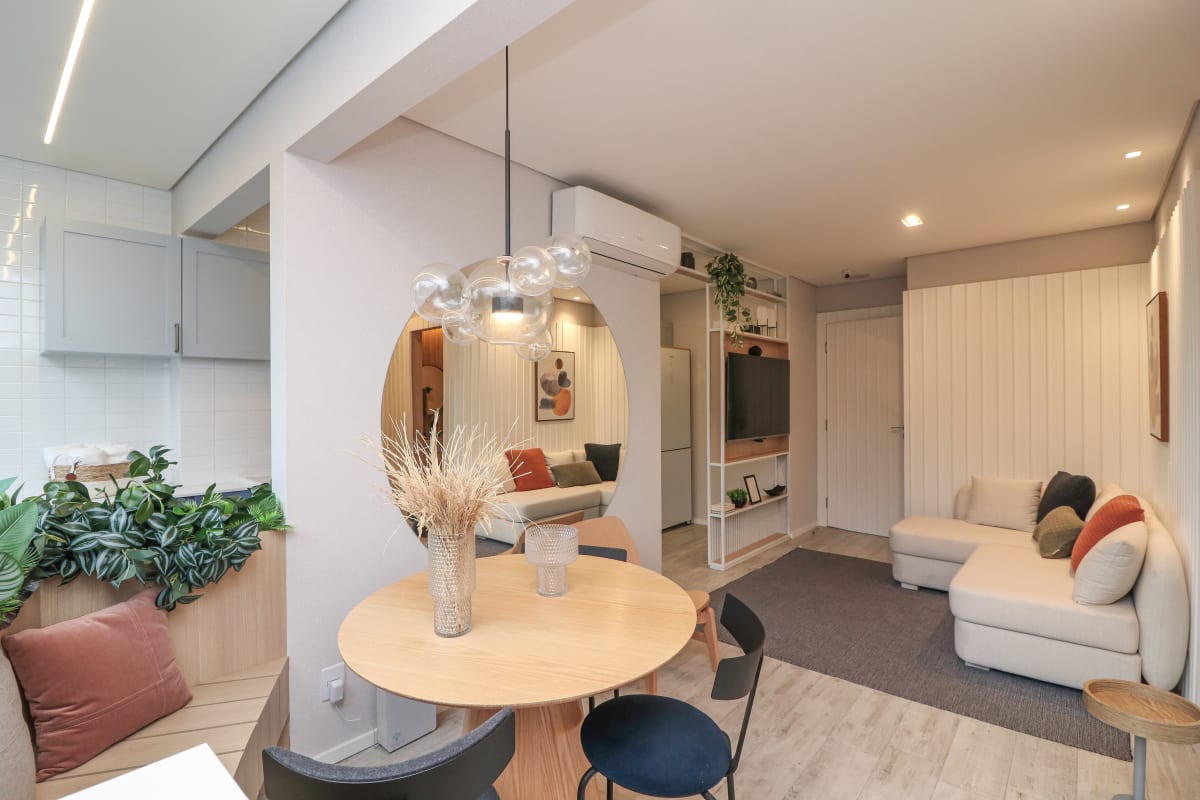 Decorado de 59 m² — living