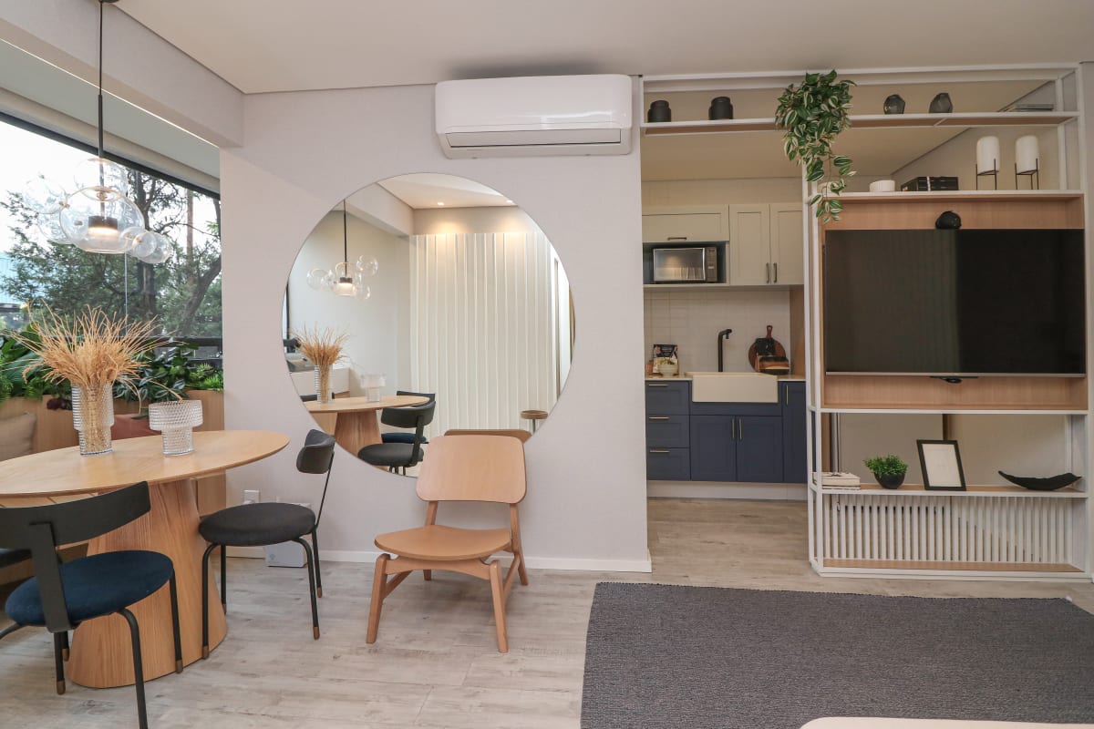Decorado de 59 m² — 2 dormitórios, 1 suíte