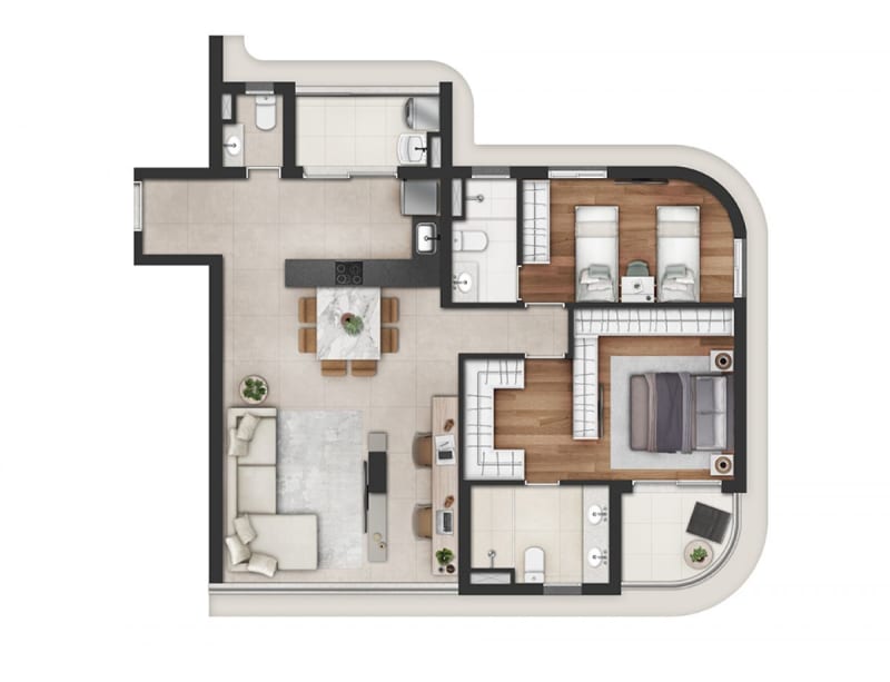 Planta 2 ou 3 dorms