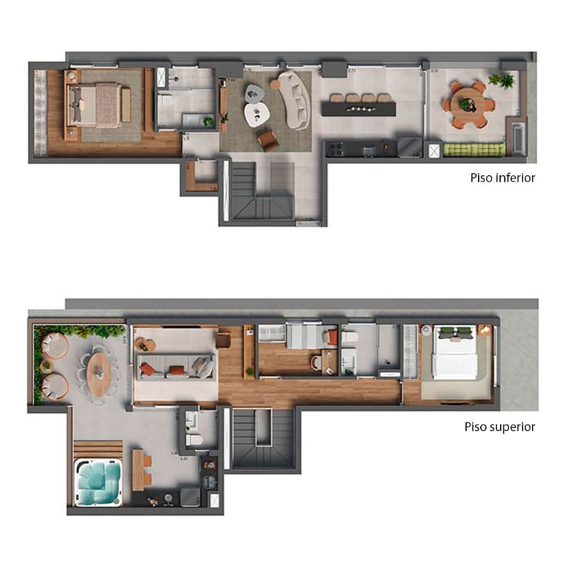 Planta Apto. Duplex · 3 Dorms. · 1 Suíte