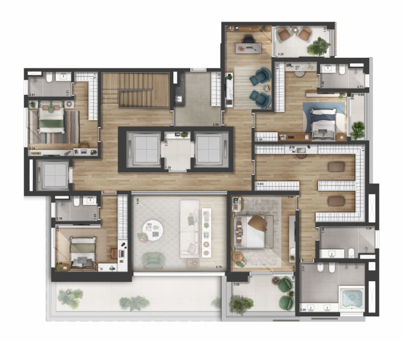 Planta Planta Apto Duplex Superior