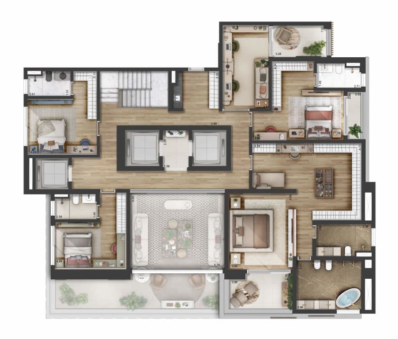 Planta Planta Apto Duplex Superior Decorado